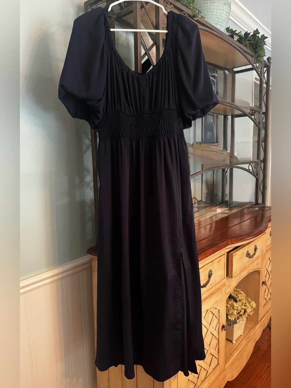 Gap Navy Blue Maxi Dress Short Sleeves Size Large, Worn One Time - Picture 3 of 12